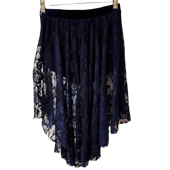 10th House small adult 2 piece dance set navy red lace Applique recital - Picture 8 of 16